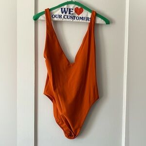 GALAMAAR Roe Maillot Swimsuit in Persimmon